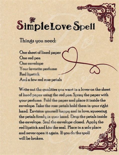 Love spell cast by a witch